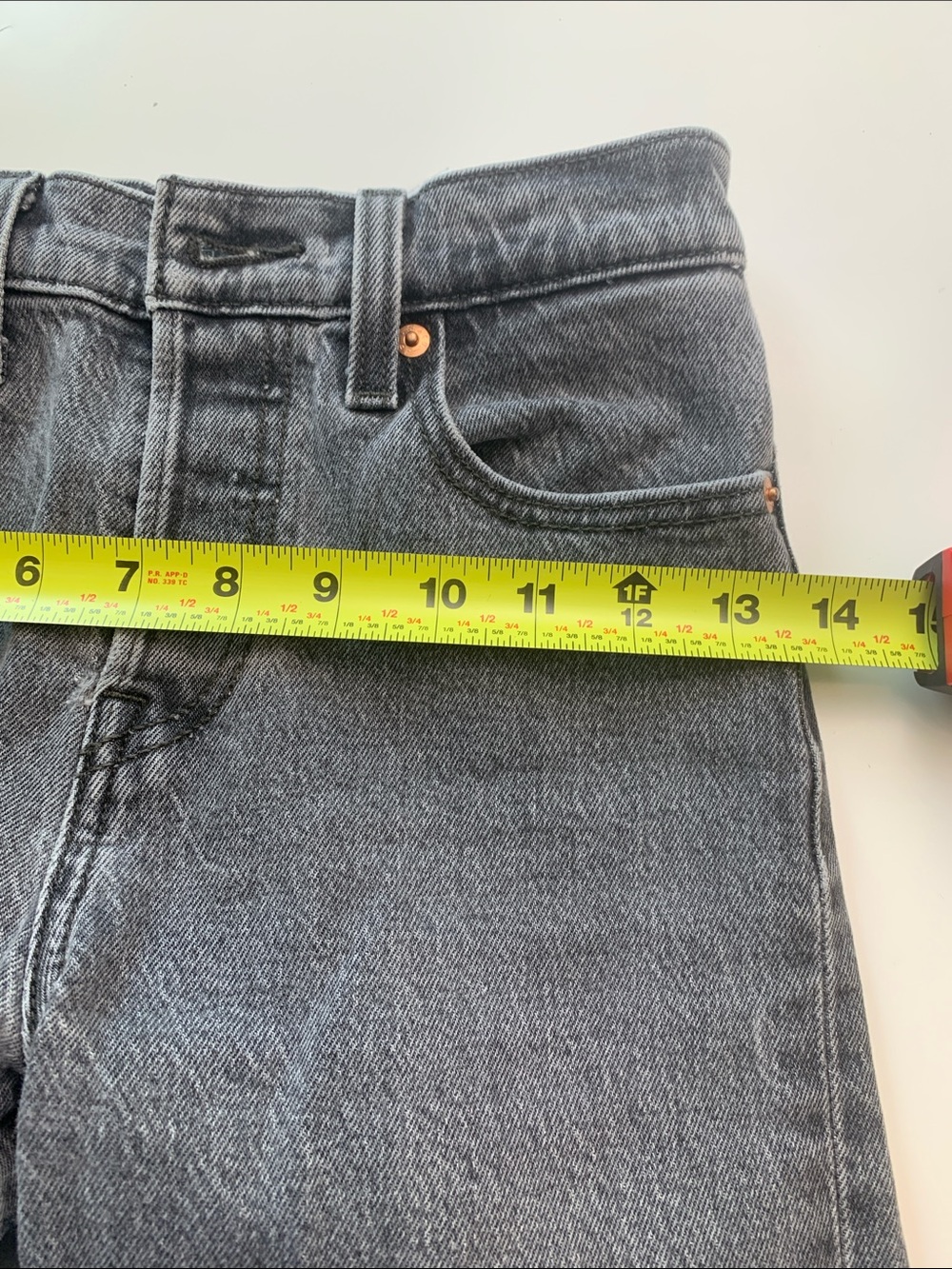 Levi's Premium Denim Washed Gray Slim Straight Jeans, Button Fly - Picture 8 of 15